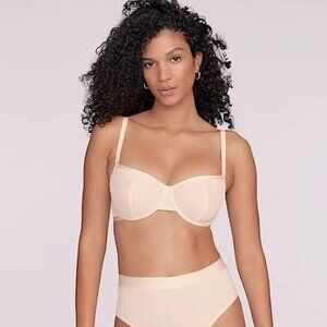 CUUP The Balconette Mesh Bra Size 36A Blush Underwire Sheer NEW